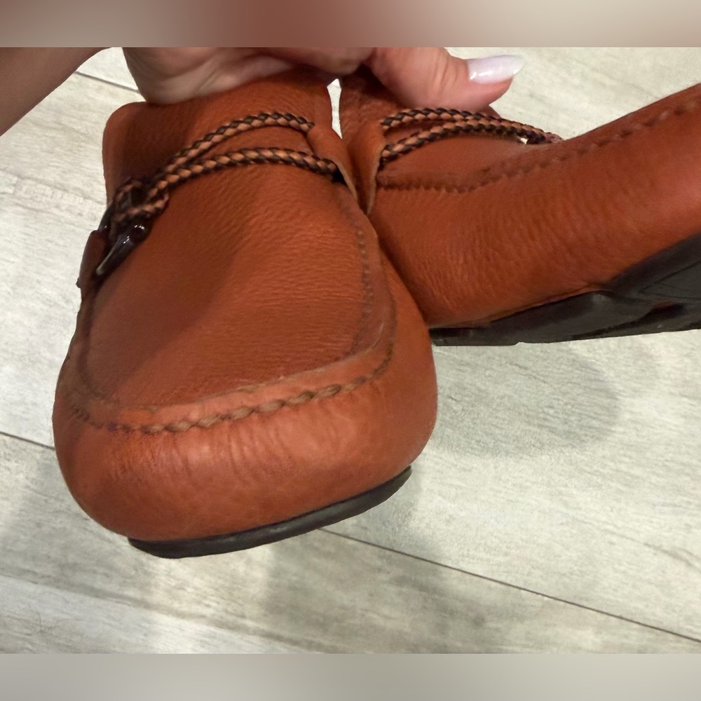 Salvatore Ferragamo Pebbled Leather Bit Loafer in Cognac Brown retail price $785 - Picture 3 of 9